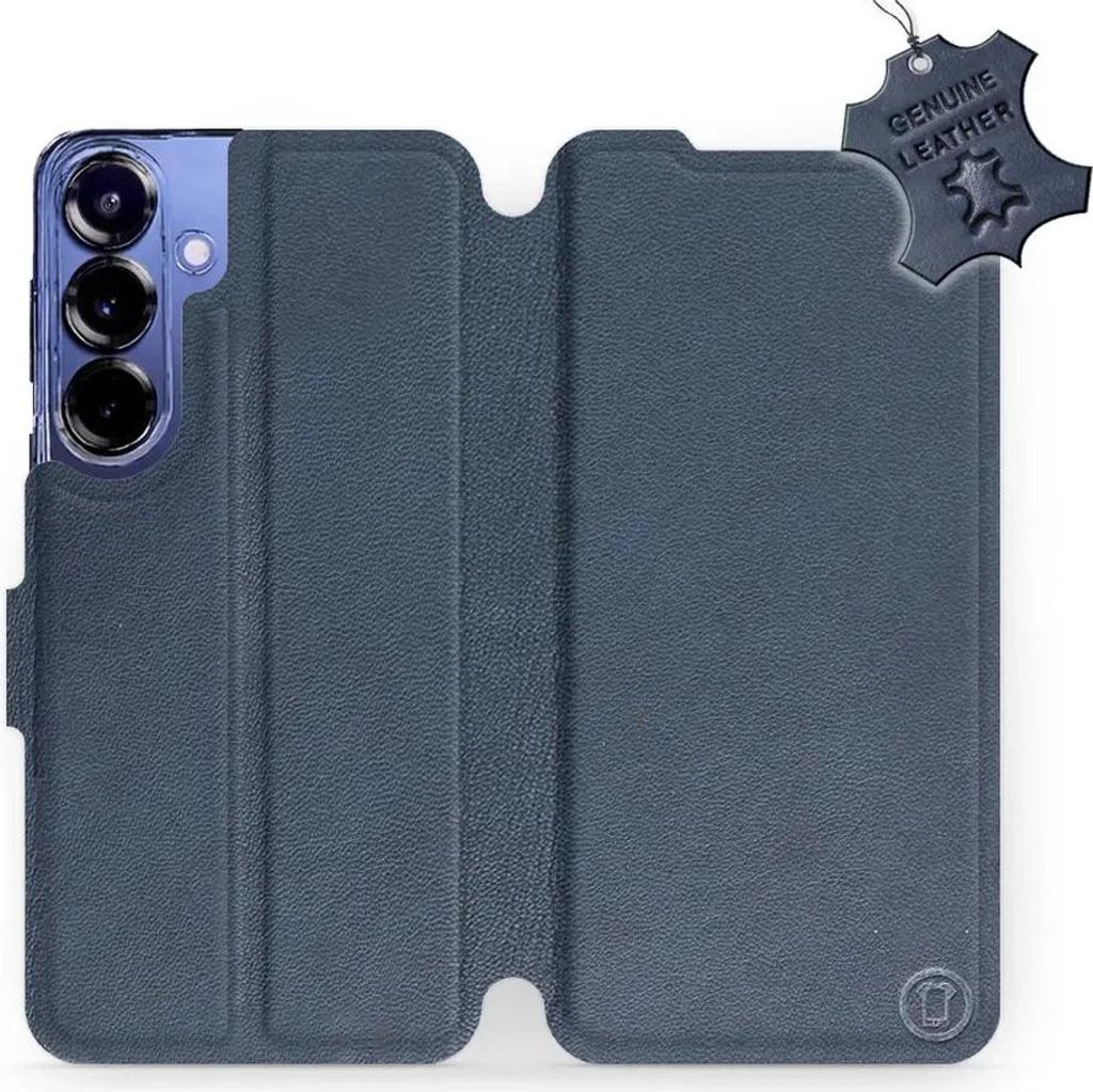 Echtleder Handyhülle für Galaxy S25 Plus, Mobiwear Leather, Dunkelblau