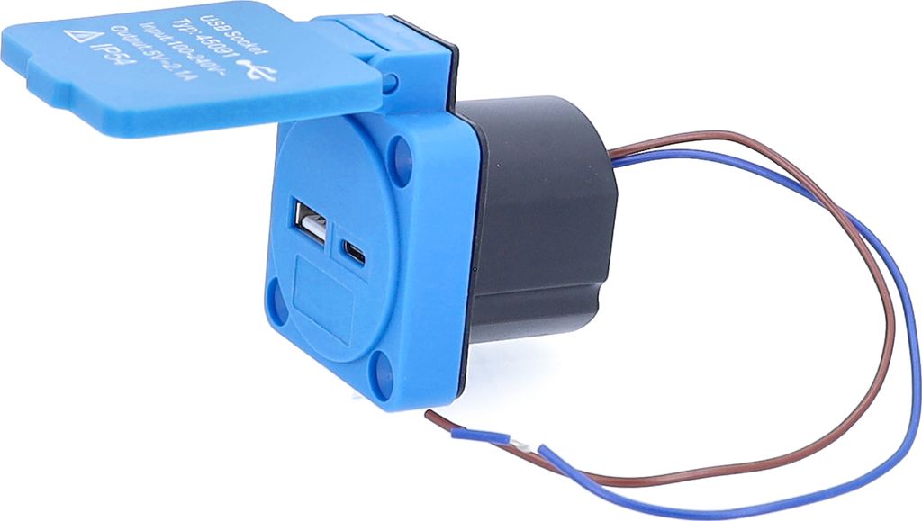 as-Schwabe Anbausteckdose Einbausteckdose 2 USB Ports USB-A USB-C Camping