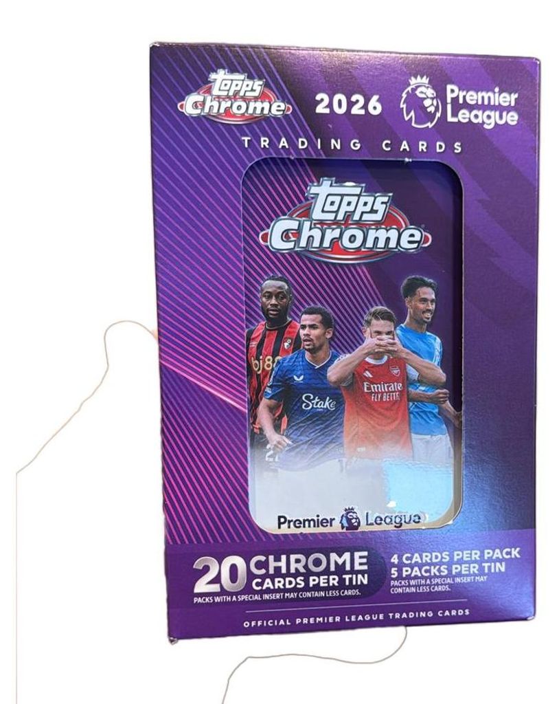 Boîte métallique Topps Premier League Chrome 2026 Image du produit 