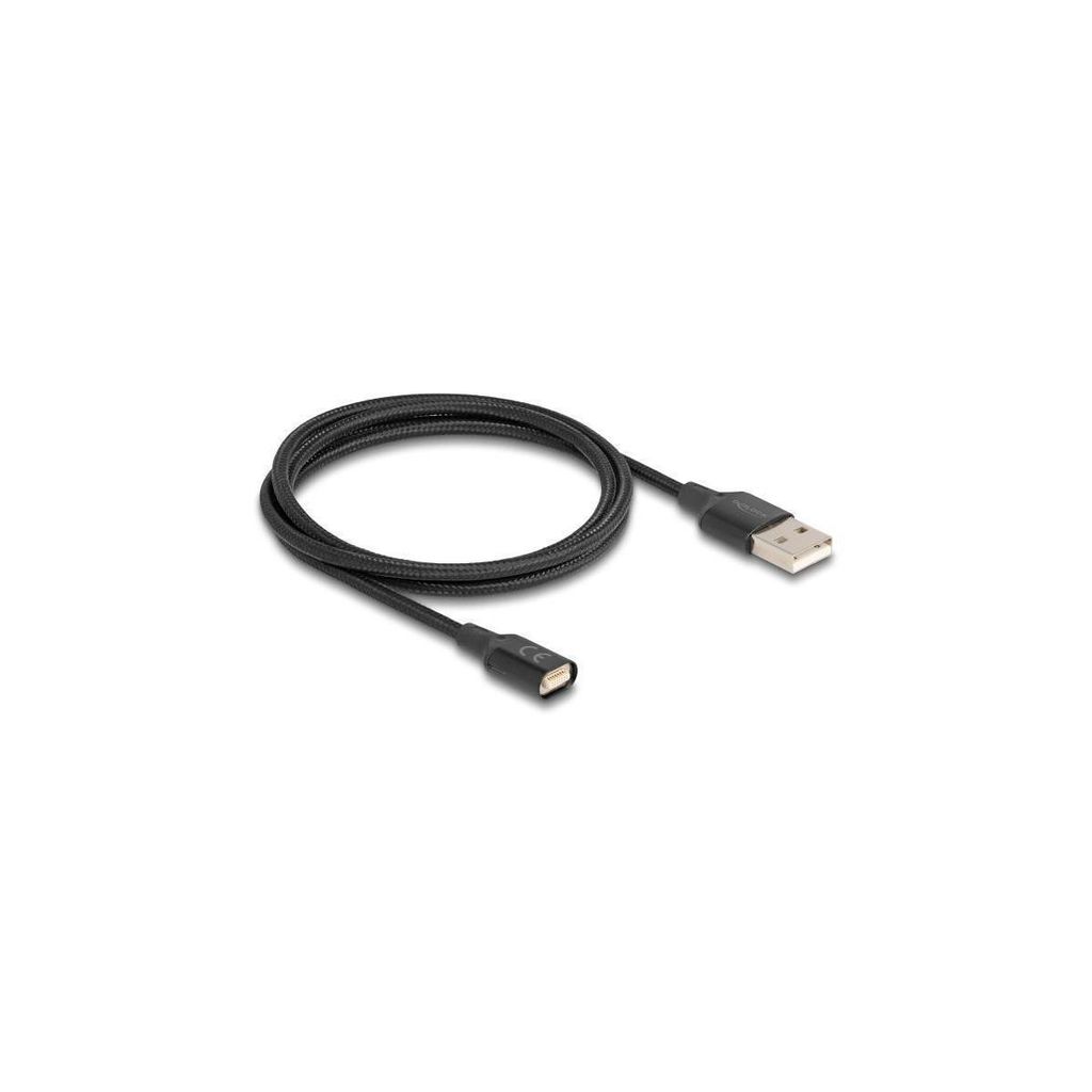 Delock Magnetisches USB-Ladekabel schwarz 1 m