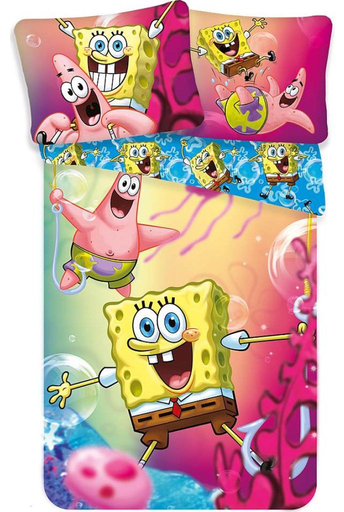 Inklusive Leinen Sponge Bob blau 140x200, 70x90 cm