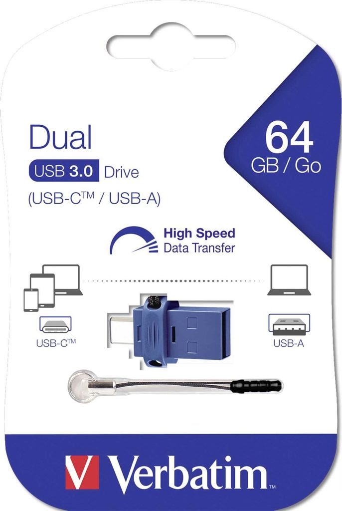 Verbatim Store n Go 64GB Dual Drive USB 3.0 / USB C Image du produit 