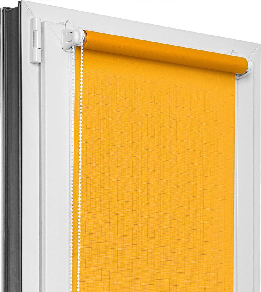 Estika Rollo ohne bohren - 30 x 150 cm - Dunkelgelb - Klemmfix Montage