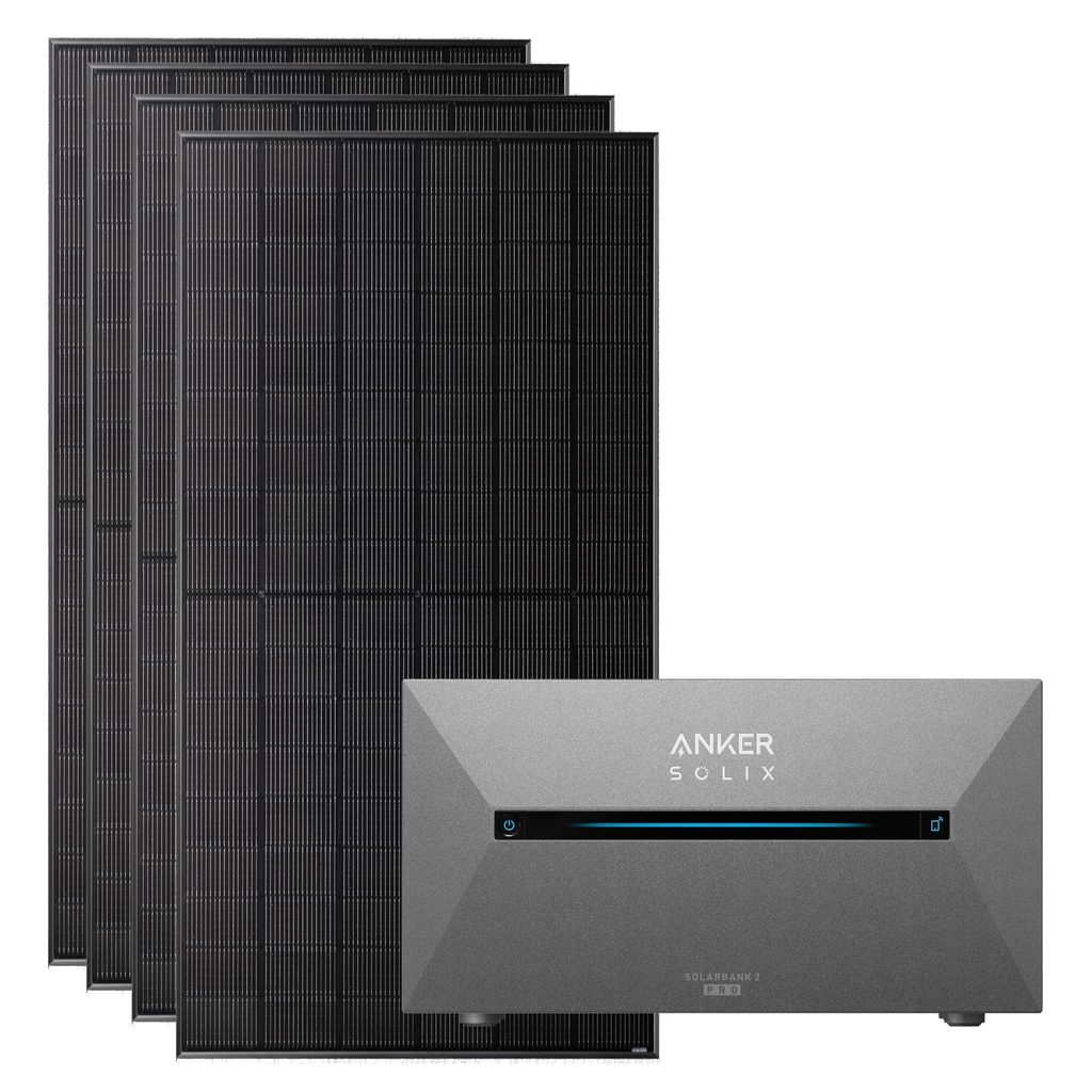 Anker SOLIX 2000W Balkonkraftwerk mit 4×500W SolarSpace Modulen, ohne Halterung