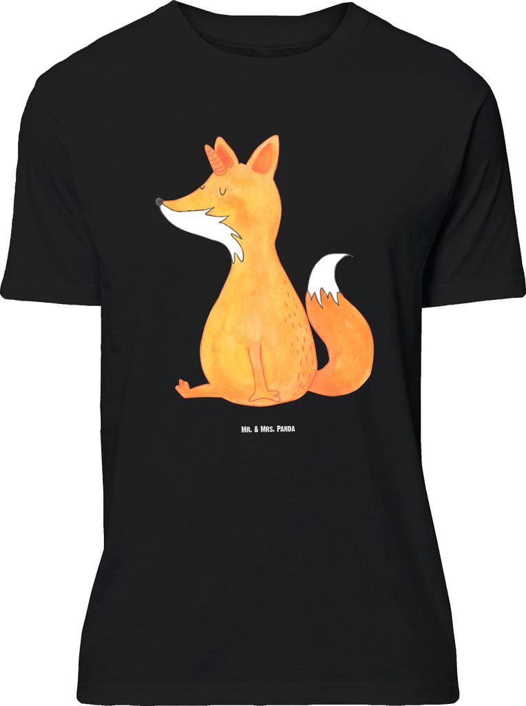 Mr. & Mrs. Panda Größe M T-Shirt Einhorn Wunsch - Schwarz - Geschenk, Fuchshörnchen, Unicorn, Herren, Unicorns, Tshirt, mit Spruch, Fuchs, Shirt...