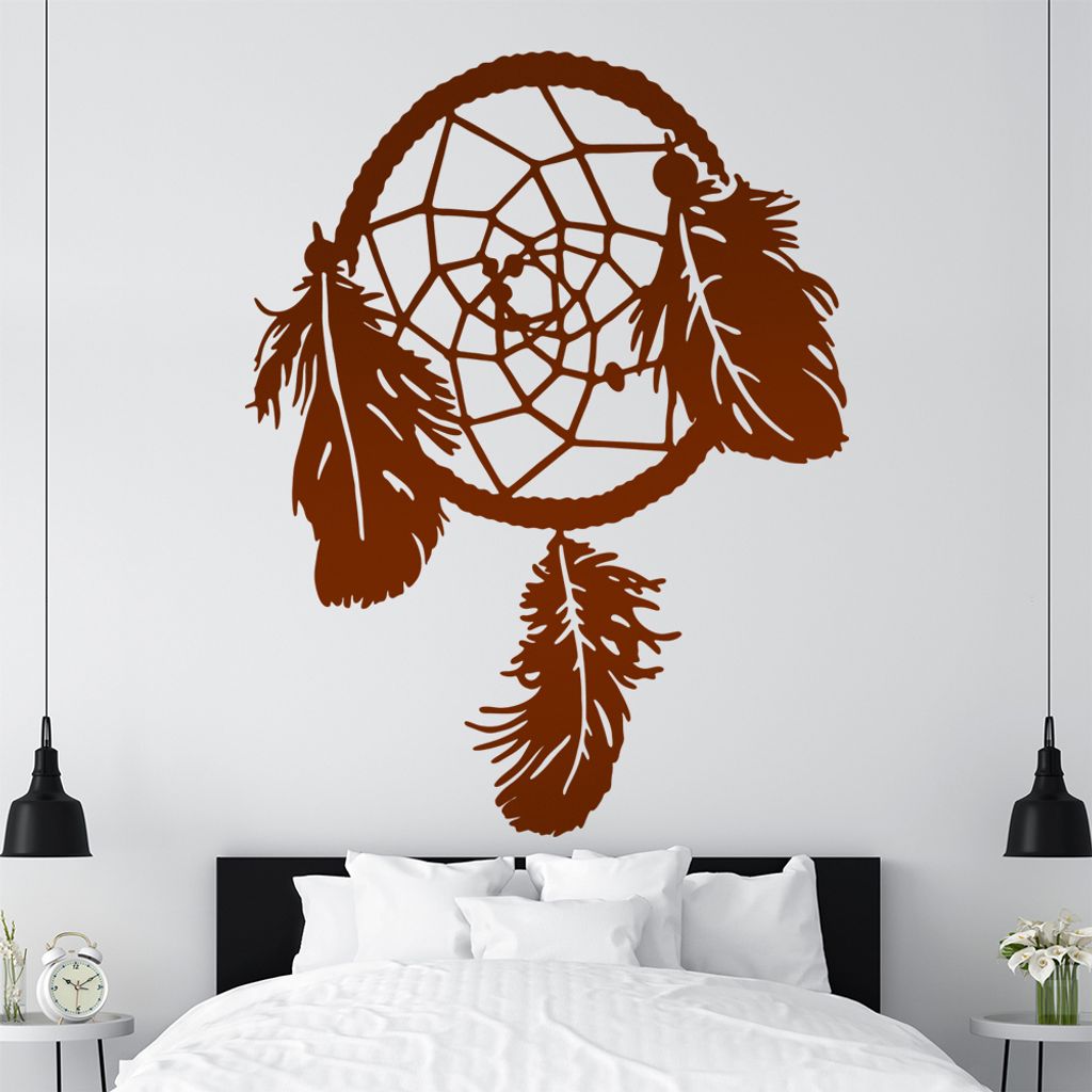 hauptsachebeklebt KIWISTAR Traumfänger - Feder Symbol Traum Wandtattoo in 6 Größen - Wandaufkleber Wall Sticker - Dekoration, Küche, Wohnzimmer...