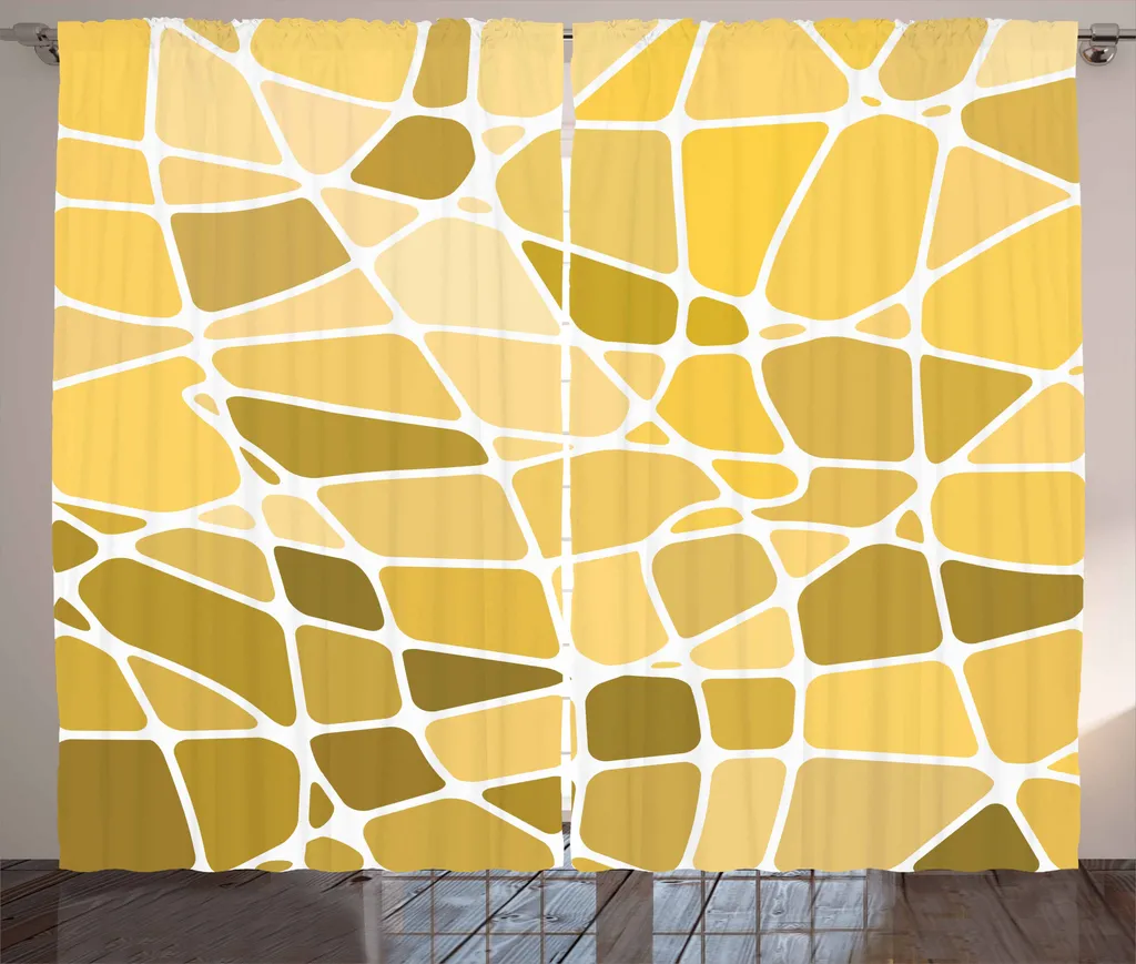 ABAKUHAUS Tenda rustica color pastello, Disorganized Blocks, Tende universali per soggiorno con passanti e ganci, 280 x 175 cm, multicolore