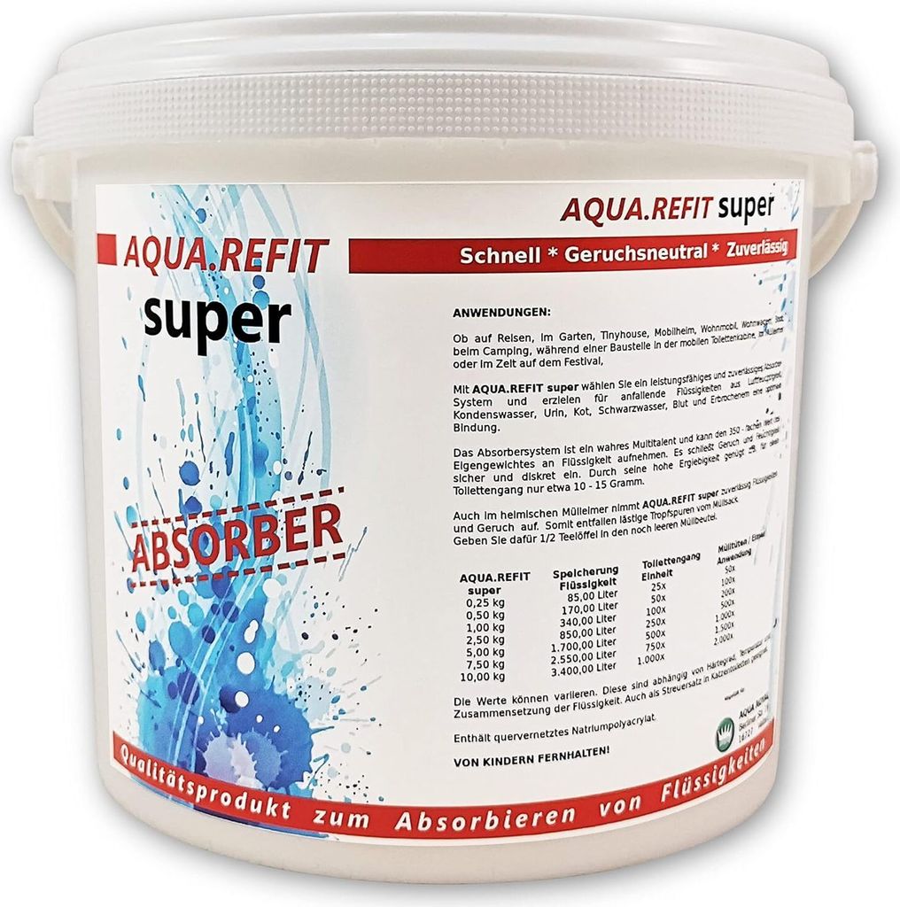 Super Absorber Aufsaugen Wohnmobil Camping Toilette Chemie WC Boot Festival Zelten Urinal Urin KOT Flüssigkeit Binden Reise Wohnwagen (2,5 kg)