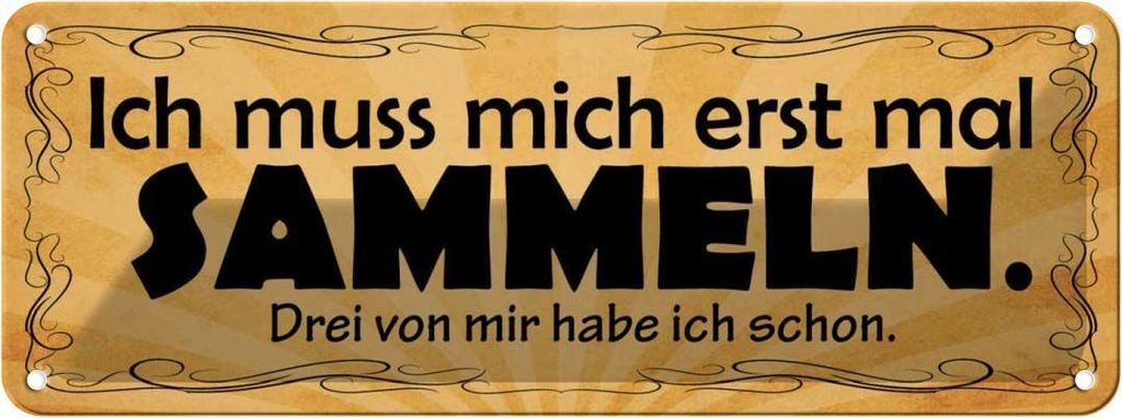vianmo Blechschild 10x27 cm Ich muss mich erst mal sammeln Dekoration Spruch Zitat