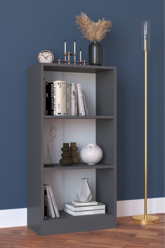 VCM Holz Aufbewahrung Stand Regal Bücherregal Deko Bücher Standregal Dilos M 3-fach
