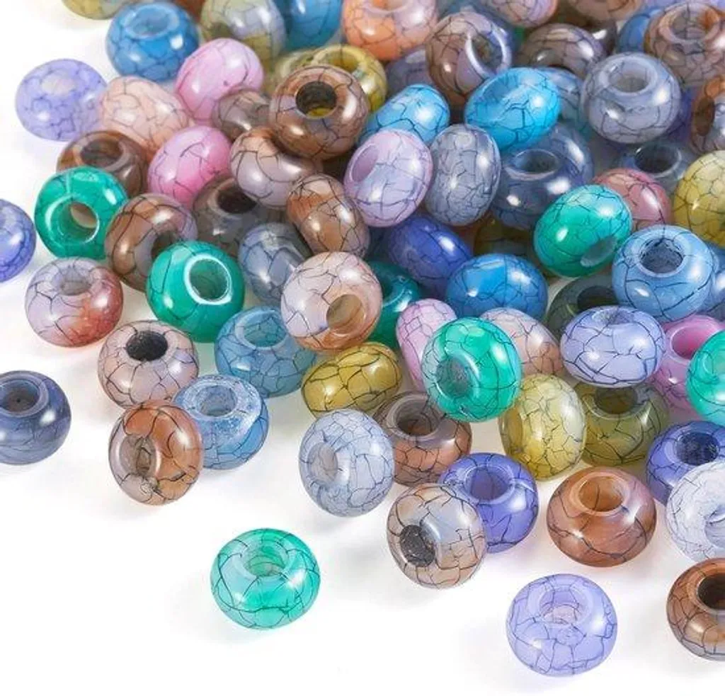 Perles grand trou 14mm rondelles acryliques légères pour bijoux