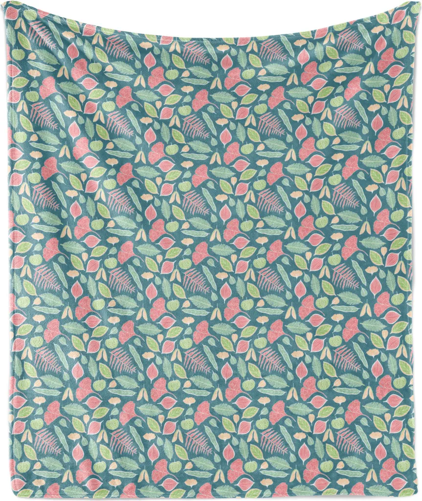 Coperta Flanella ABAKUHAUS Botanica 175x230cm | Plaid Soffice e Morbido