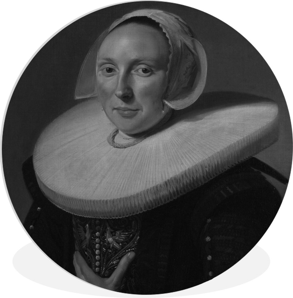 MuchoWow Rundes Wandbild - Runde Bilder Bildnis der Marie Larp - Frans Hals Ø 60 cm Kreis Wanddekoration Kunststoff - Wandkreis - Wandschmuck - ...