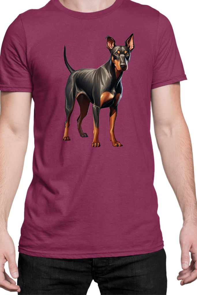 Herren T-Shirt Dogs Breeds English Bulldog Dog Breed 005, Man S / Burgundy