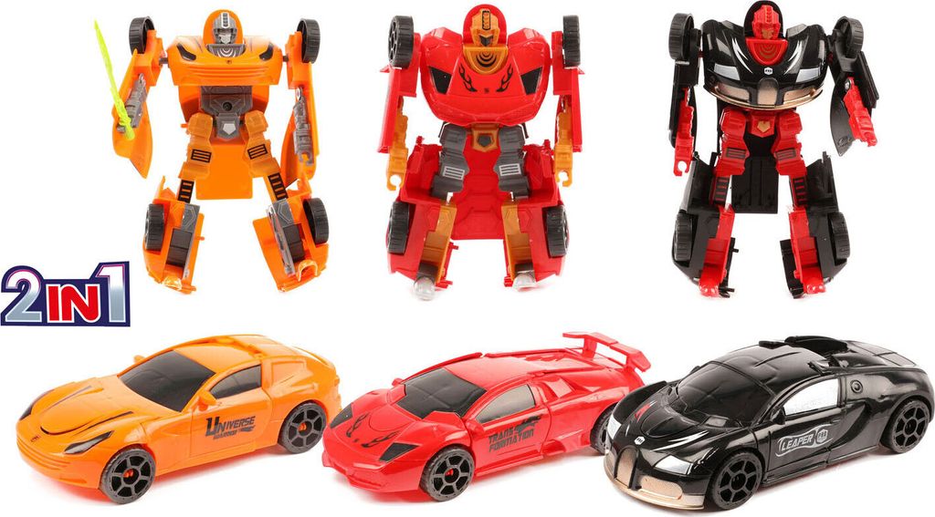 Autíčko a robot 2v1 v sadě 3 kusů Obrázek produktu 