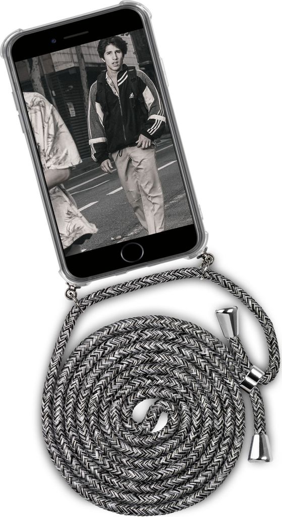 TWIST-Case + TWIST-Cord für iPhone 7 Plus / iPhone 8 Plus, Farbe:White Noise (Silber)