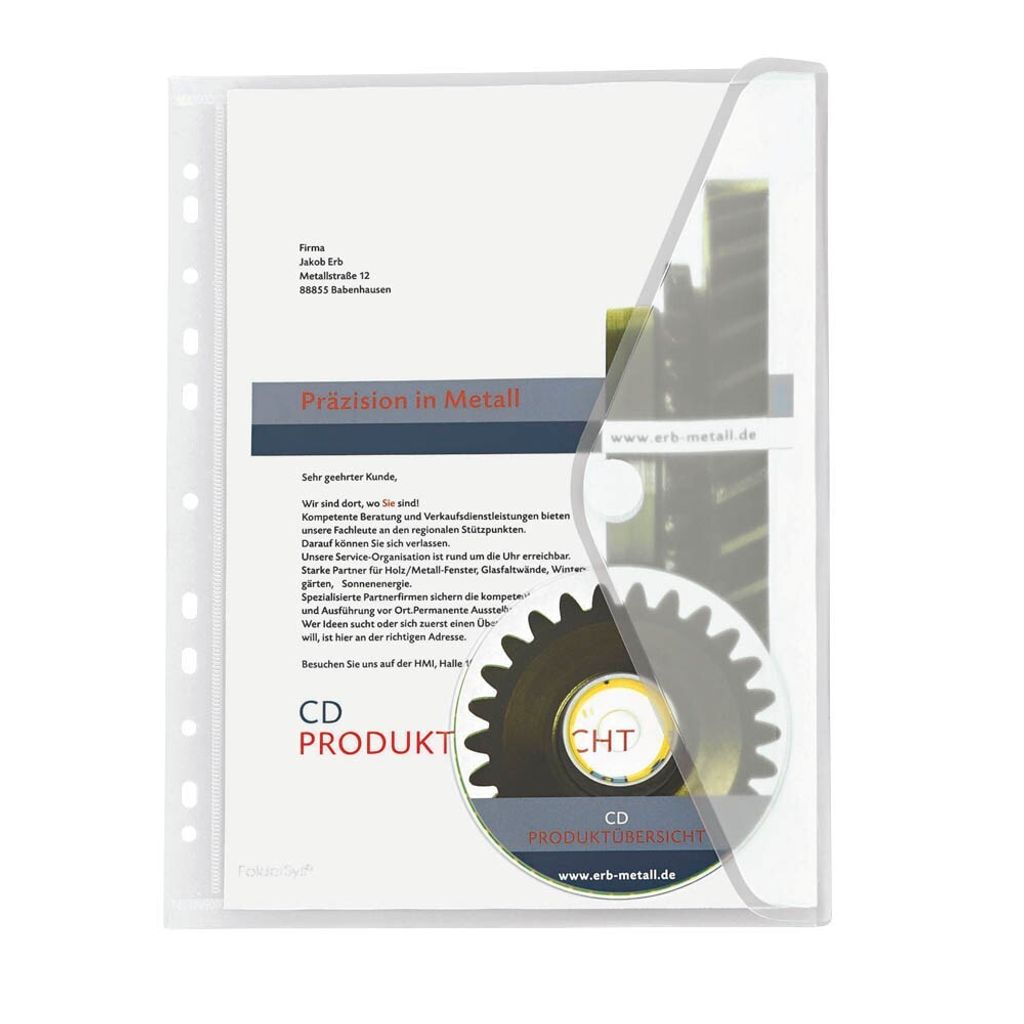 FolderSys 40106-04 10 Umlauftaschen transparent genarbt Image du produit 