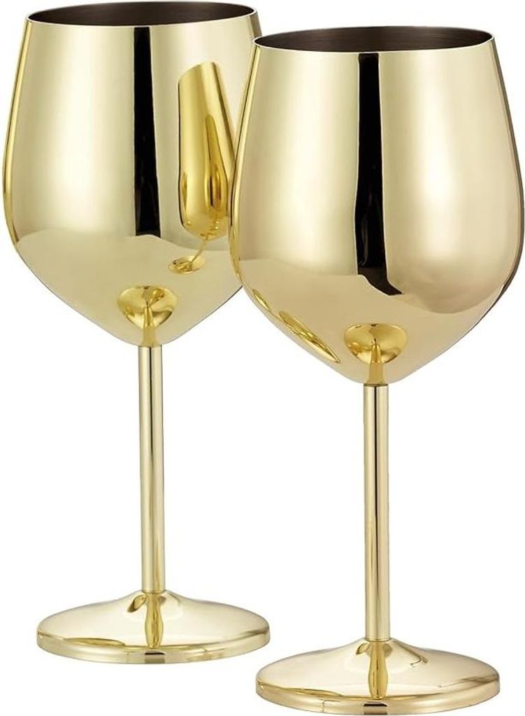 Oak & Steel Edelstahl Weingläser Gold 2er-Set