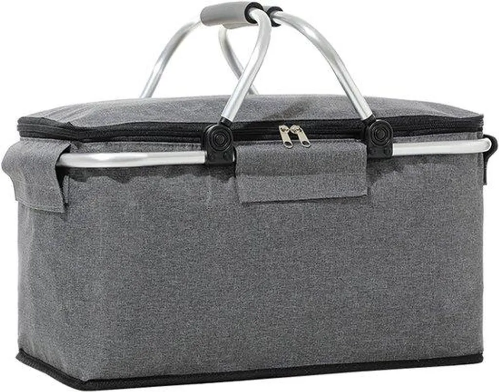 Sac repas pliable gris - Sac isotherme étanche pour voyage et déjeuner