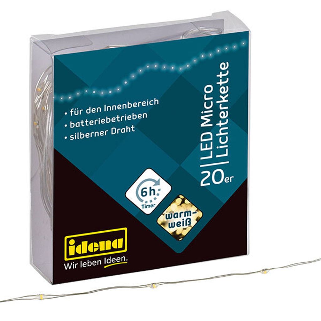 Idena LED Micro Lichterkette Timer Funktion, Produktbild 