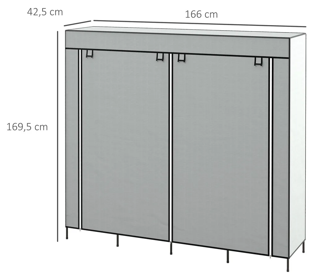 Dressing penderie modulable avec 10 compartiments et tiroirs de rangement