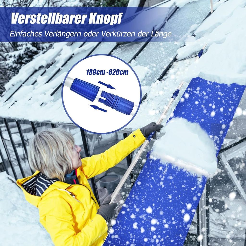 COSTWAY hrablo na sníh, hrablo na sníh, nastavitelné Obrázek produktu 3