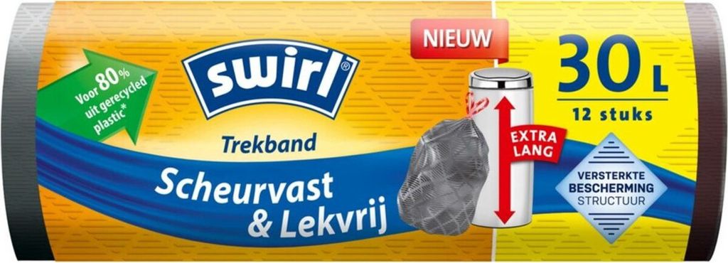 Swirl XL Tret-Müllbeutel mit Kordelzug 30l 12 Stück
