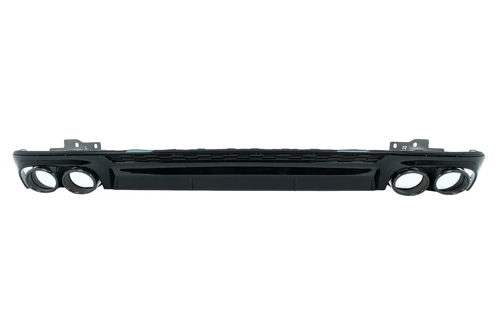 Diffuseur Arrière avec Embouts Noir Brillant pour Audi A6 C8 S6 Look