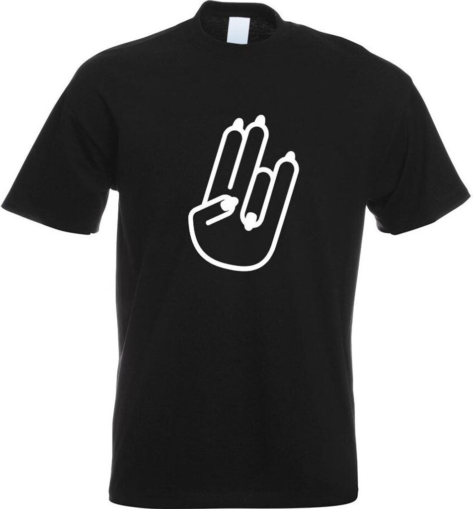 Kiwistar - T-Shirt - schwarz - The Shocker Hand Motiv2 Motiv Bedruckt Funshirt Design Print - mit Motiv Bedruckt - Funshirt Design - Sport - Freize...