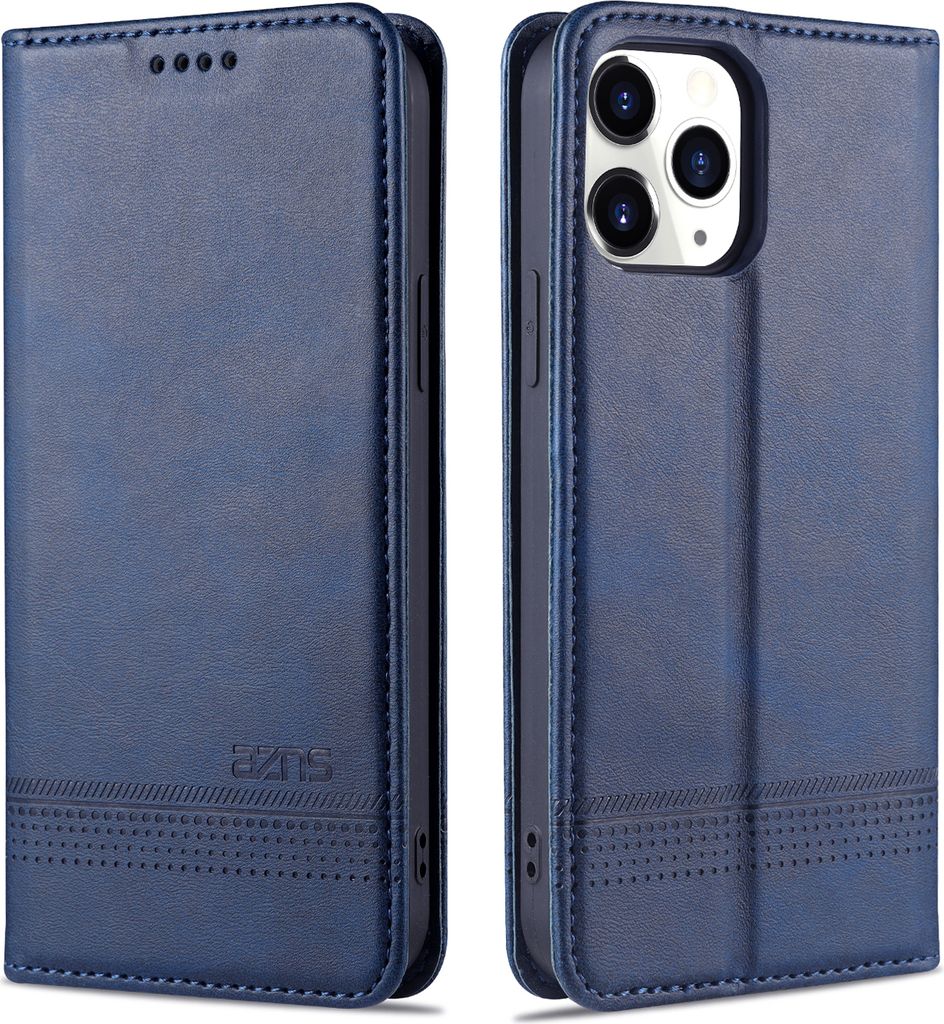 LaimTop LederHülle für iPhone 12 Pro Max, Klapphüllen Brieftasche Magnetverschluss Ständer Schutzhülle für iPhone 12 Pro Max Blau