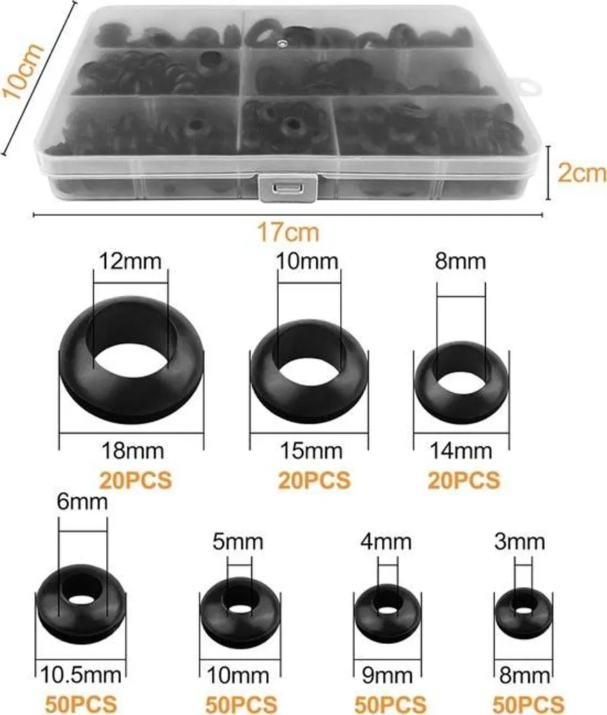 Kit Passe-Câble pour Installation Électrique et Automobile - 260 Pièces Noir