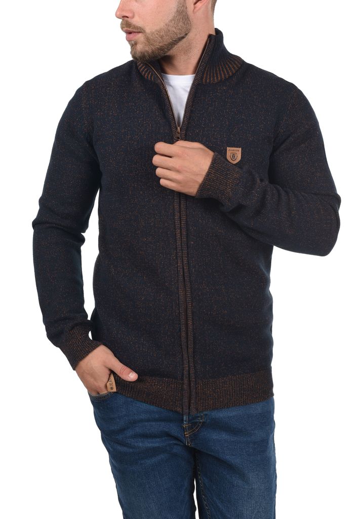 Cardigan Homme Indicode Marco - Gilet à Col Montant En Coton - Coupe Droite, Style Décontracté