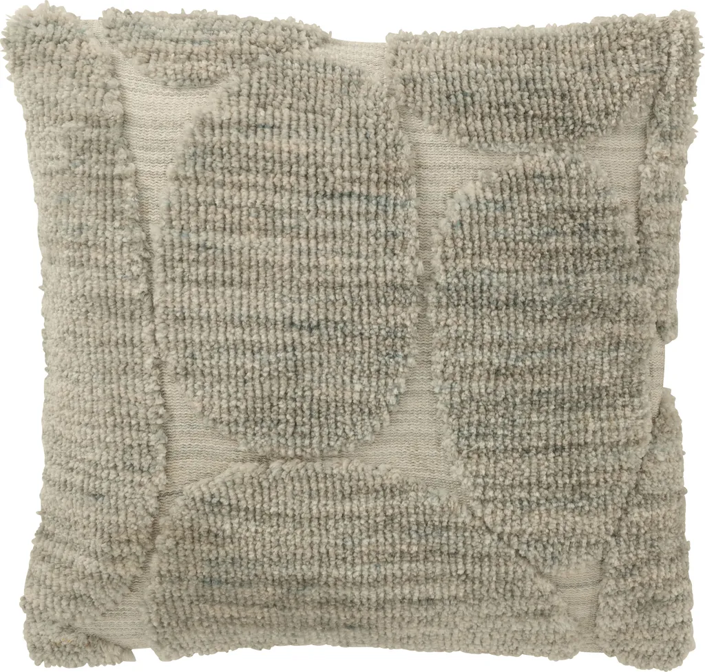 Coussin J-Line Motif Pierre Gris Bleu Polyester Lavable et Durable