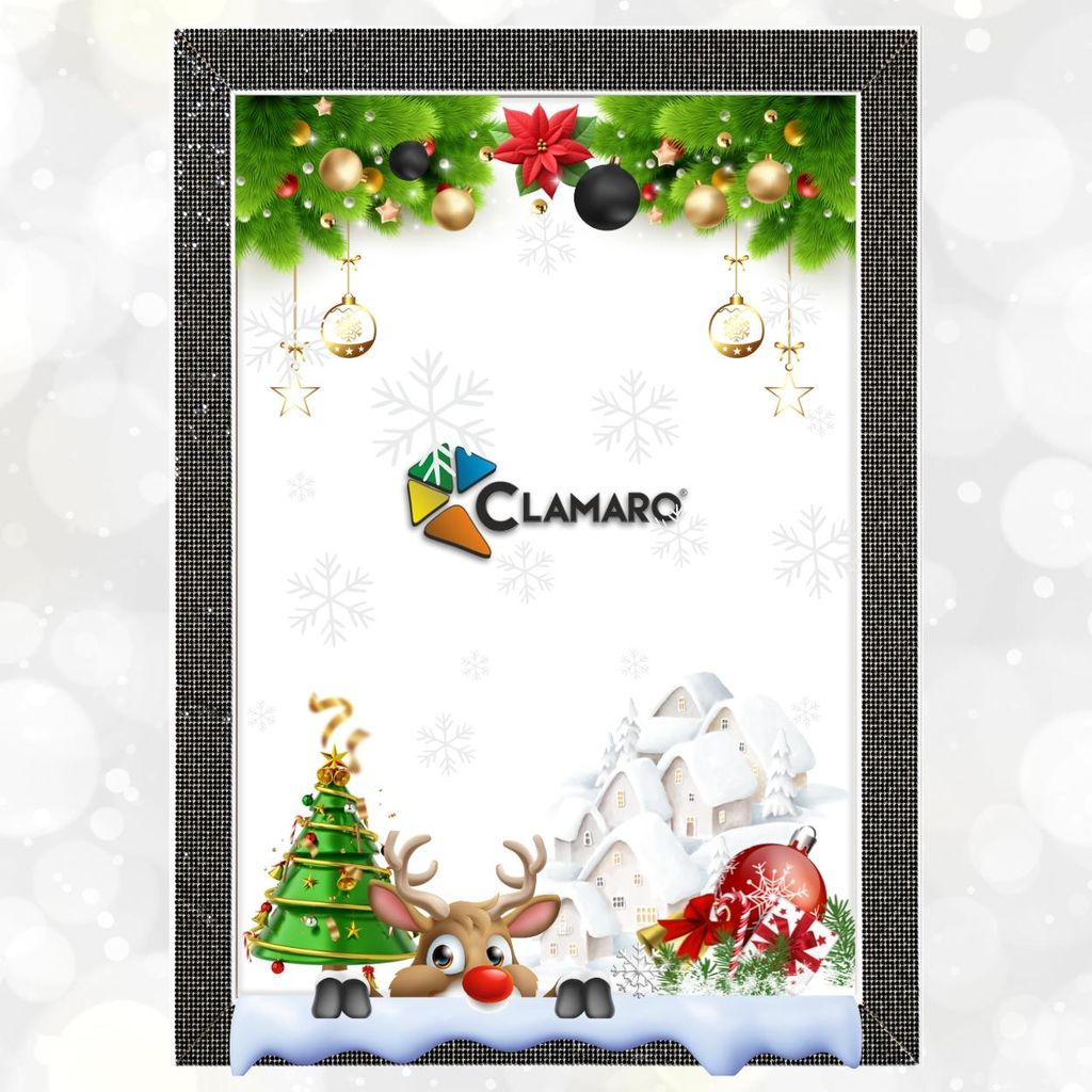 Bilderrahmen Glitzer Weiß Schwarz Clamaro 30 mm Breit, Glitzer Rahmen Größe :30x40cm