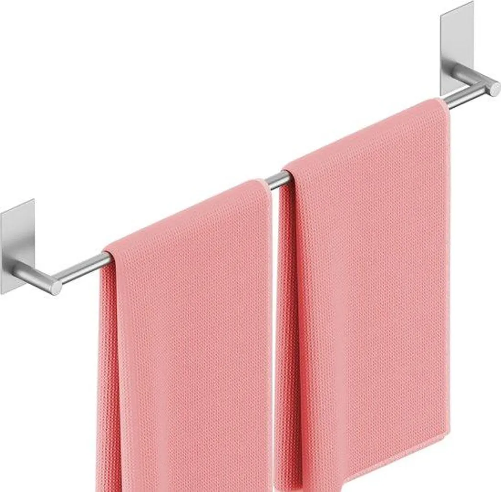 Porte-serviettes 60 cm inox sans perçage système de fixation rapide
