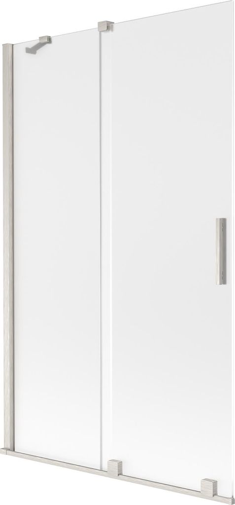 Mexen Velar Duschwand, 2-flügelig, verschiebbar, 110 x 150 cm, satiniert, gebürstetes Nickel - 896-110-000-31-97