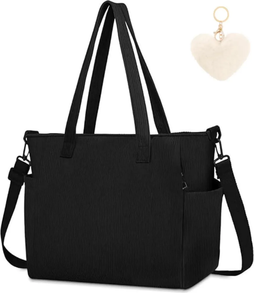 Borsa Università Donna Velluto: Tote Bag Capiente per PC e Libri
