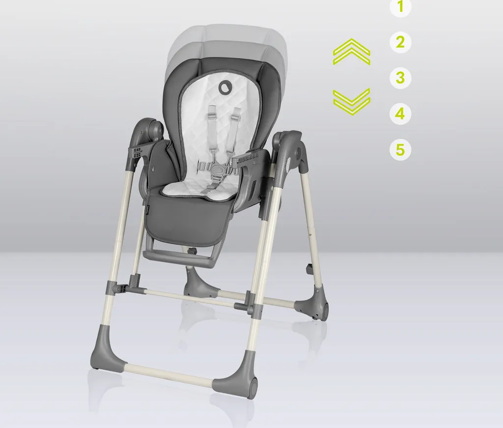 Chaise Haute Bébé Évolutive LIONELO Laurice Grise Réglable et Inclinable - 19