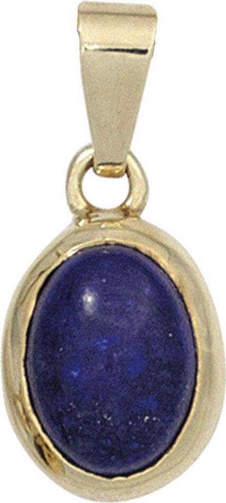 Anhänger mit Lapis-Lazuli blau dunkelblau oval 585 Gold Gelbgold Damen