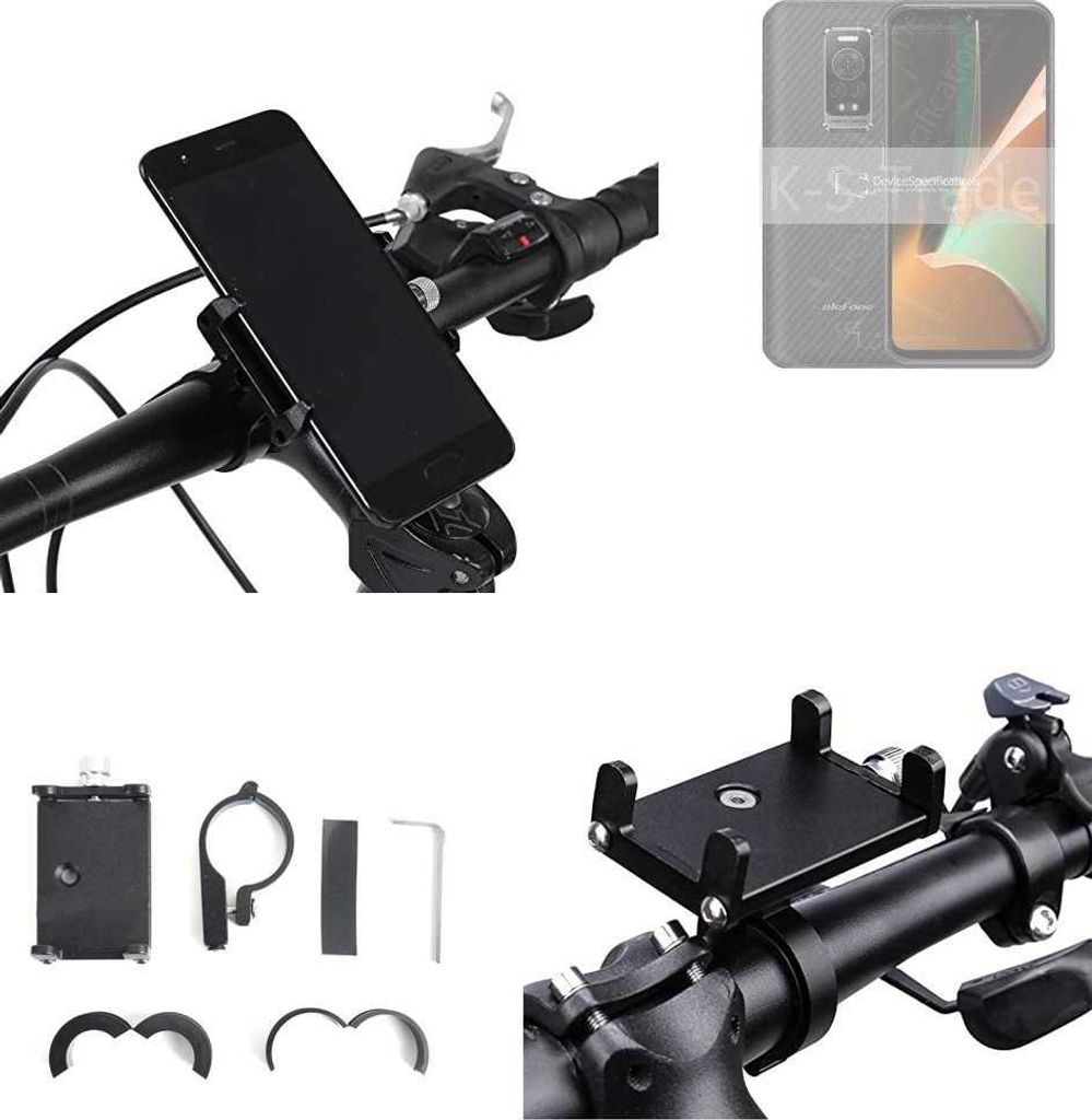 K-S-Trade Handyhalterung für das Fahrrad kompatibel mit Ulefone Armor 17 Pro Halter Lenkstange Fahrradhalterung Motorrad Bike Mount Befestigung