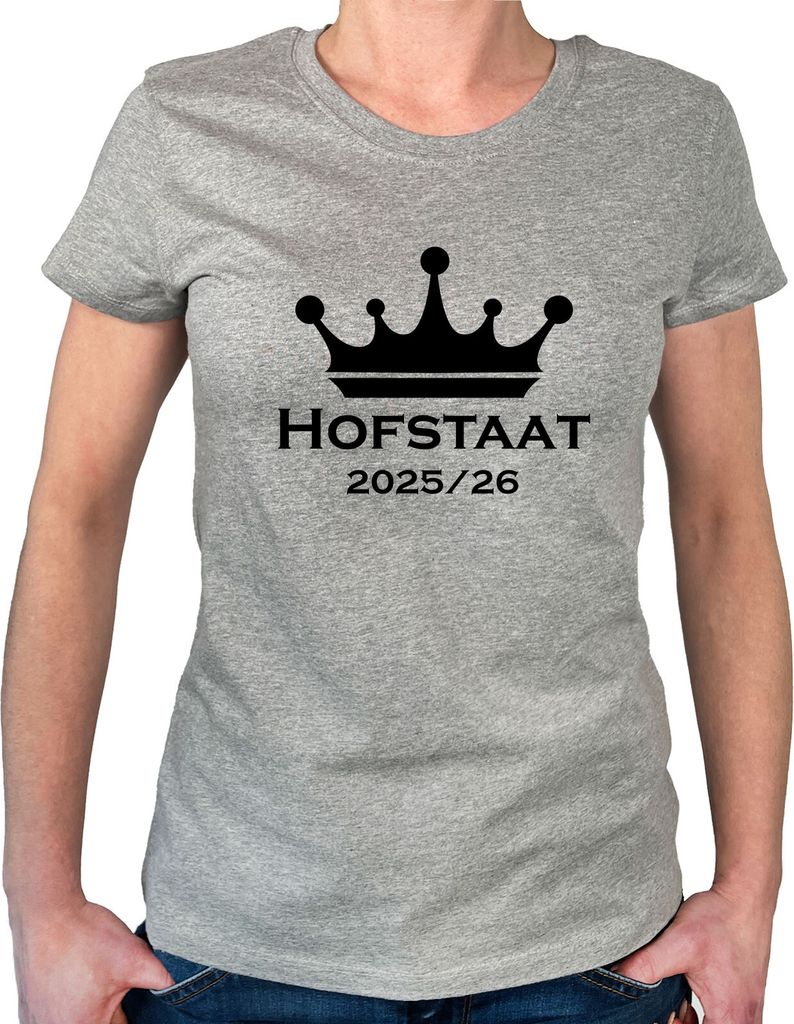 Huuraa Damen T-Shirt Hofstaat 2025/26 Schützenfest M Sport Grey Bio Baumwolle Fairtrade Damenshirt Geschenkidee