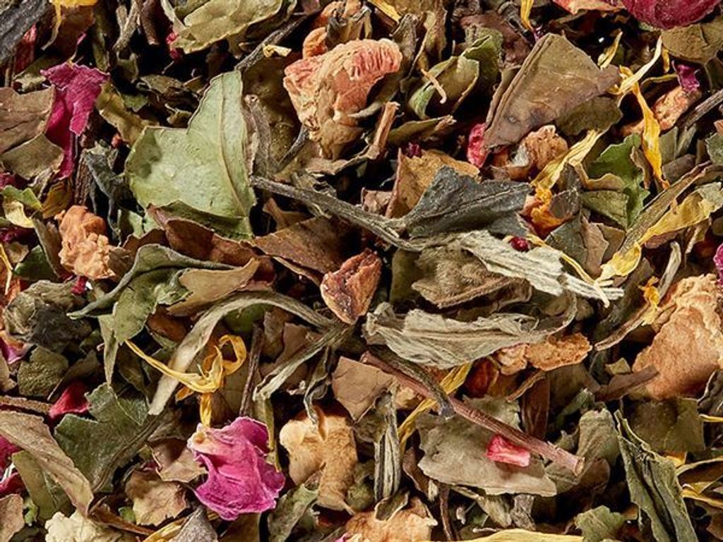 Weißteemischung Himbeere-Tonkabohne Himbeer-Tonkabohne-Note aromatisiert