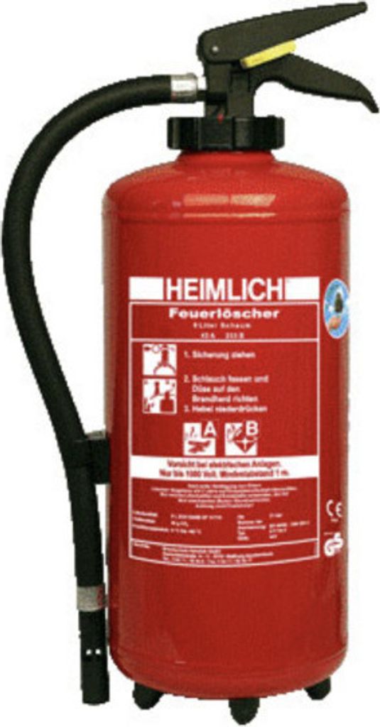 Heimlich 9l AB Schaum Auflade Feuerlöscher 43A 233B = 12LE S 9 He3