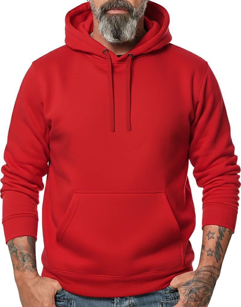 ROCK-IT Apparel Herren Hoodie Kapuzenpullover für Freizeit & Sport, Heavy Hoodie Rot M