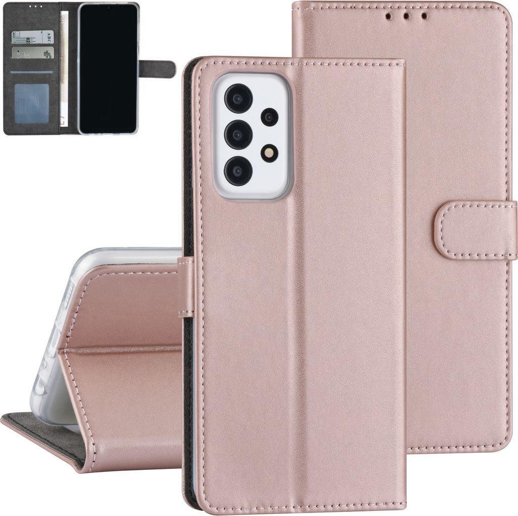 Samsung Galaxy A23 Case - Card holder for 3 cards - Magnetic closure - Rose Gold