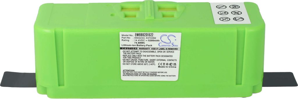 vhbw Akku kompatibel mit iRobot Roomba 640, 690, 671, 681, 665, 614, 675, 652, 685, 677, 680, 670, 676, 615 Saugroboter (5200 mAh, 14,4 V, Li-Ion)