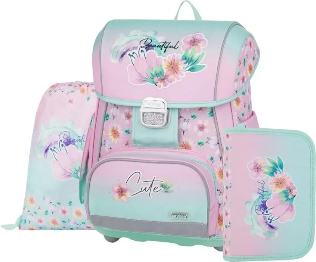Kit Scuola Fiori PREMIUM 3 in 1: Zaino Chic e Accessori per Ragazze