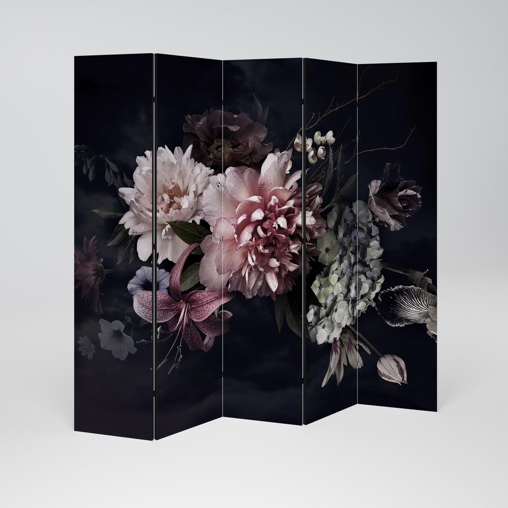 SpaceRebels Paravent Raumteiler - 5-teilig Raumtrenner, Druck 1-Seite - Raumtrenner - Trennwand Wohnung - Room Divider - Spanische Wand Deko Modern...