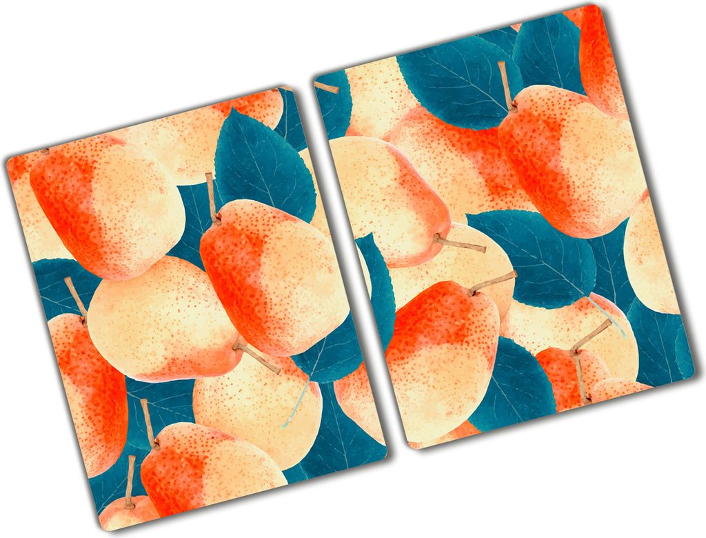 Tulup Glas Herdabdeckplatte - 2x40x52 cm - Glaskeramikkochfeld-Abdeckung Spritzschutz Glasabdeckplatte Kochplattenabdeckung und Schneidebrett - Zwe...