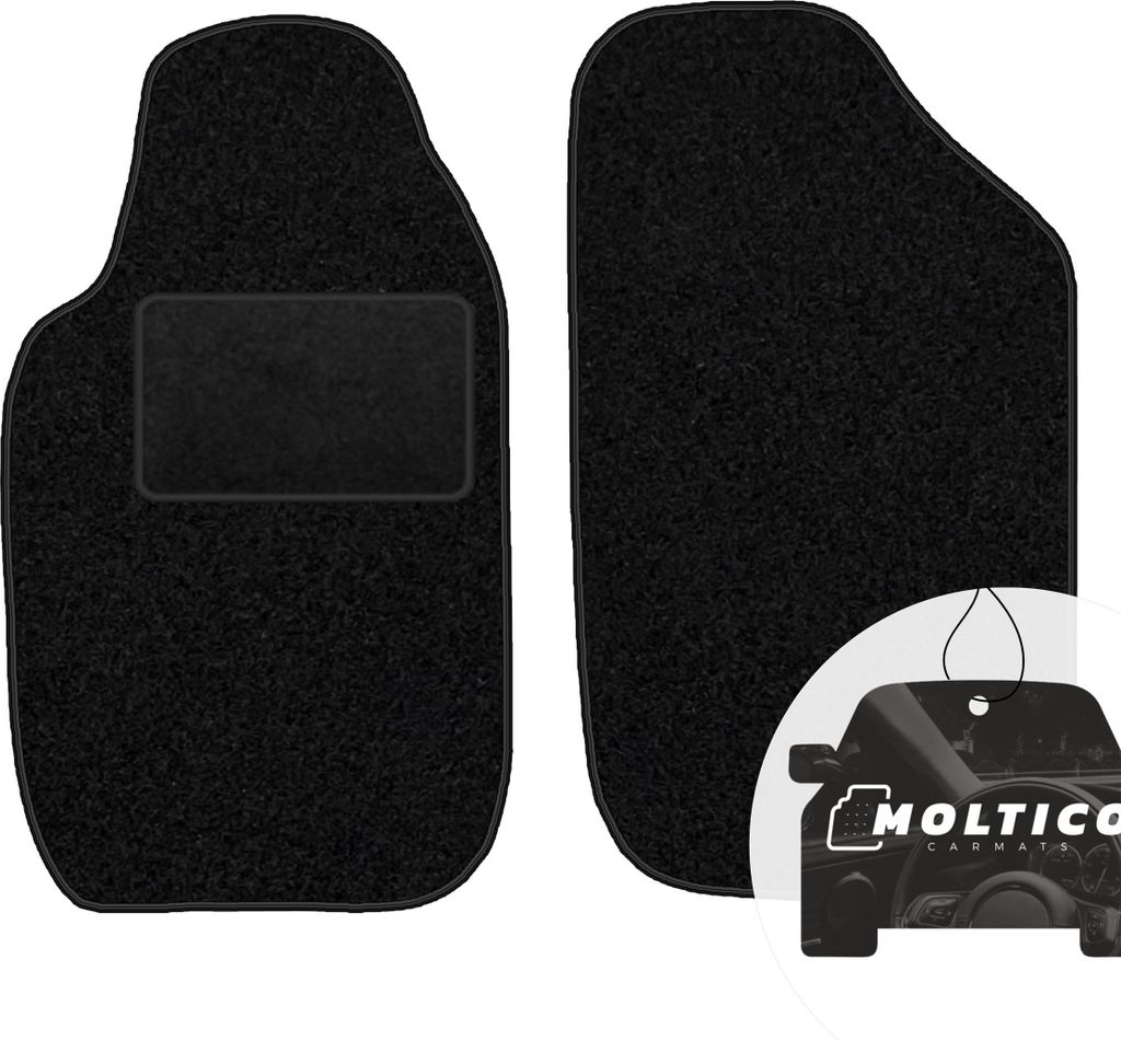 moto-MOLTICO Vorne Fußmatten Auto Velours Autoteppiche Schwarz Automatten Set 2-teilig passend für Peugeot 206 1998-2009